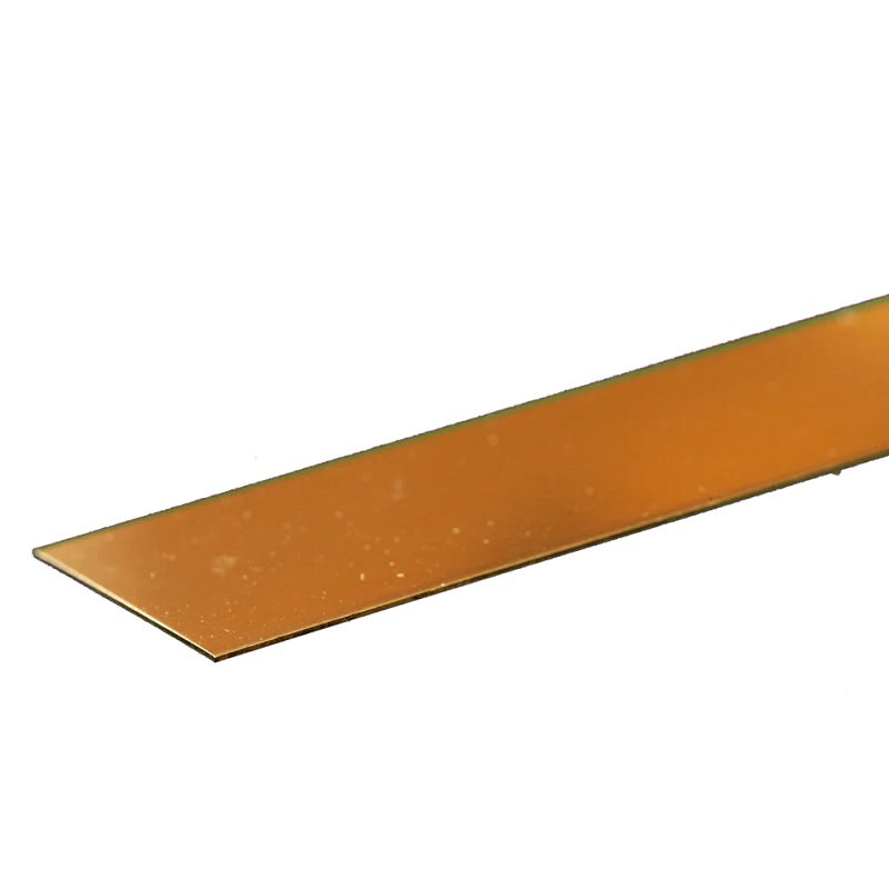 K&S Metals Brass Strip 0.016" Thick x 1" Wide x 12" — 260 Thin Brass Flat Strip for Detail Work