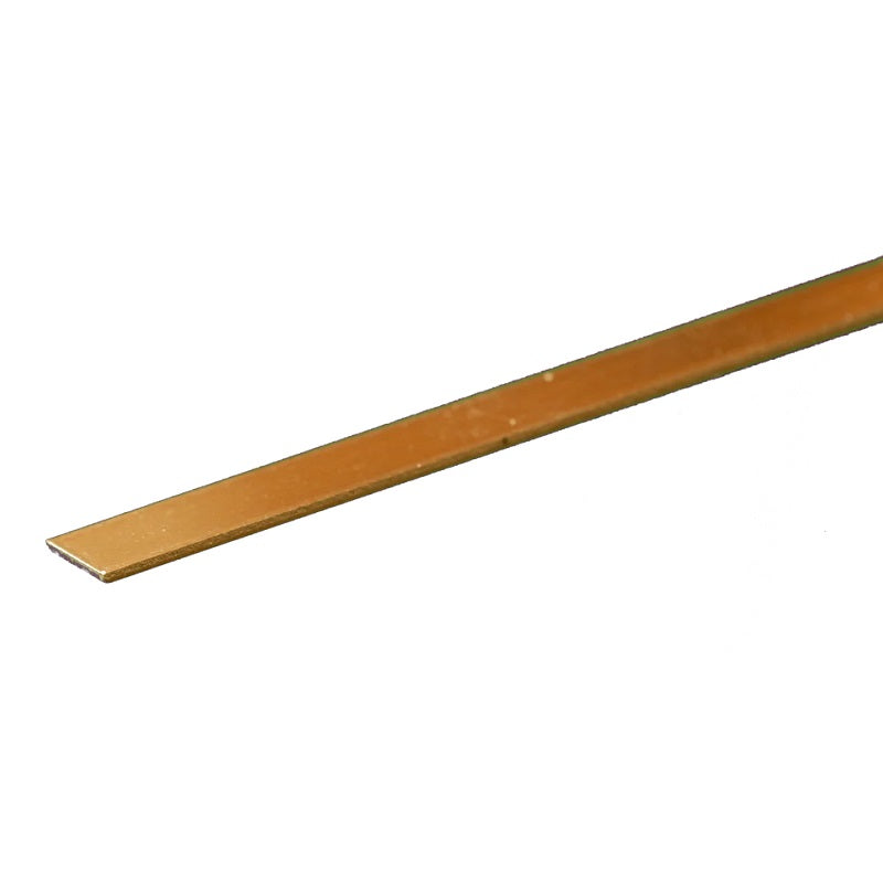K&S Metals Brass Strip 0.025" Thick x 1/4" Wide x 12" — 260 Brass Strip for Fine Detail Work