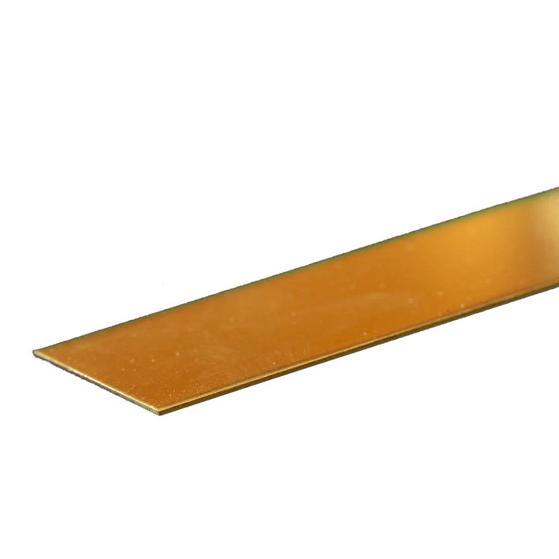 K&S Metals Brass Strip 0.025" Thick x 1" Wide x 12" — 260 Brass Strip for Hardware & Trim
