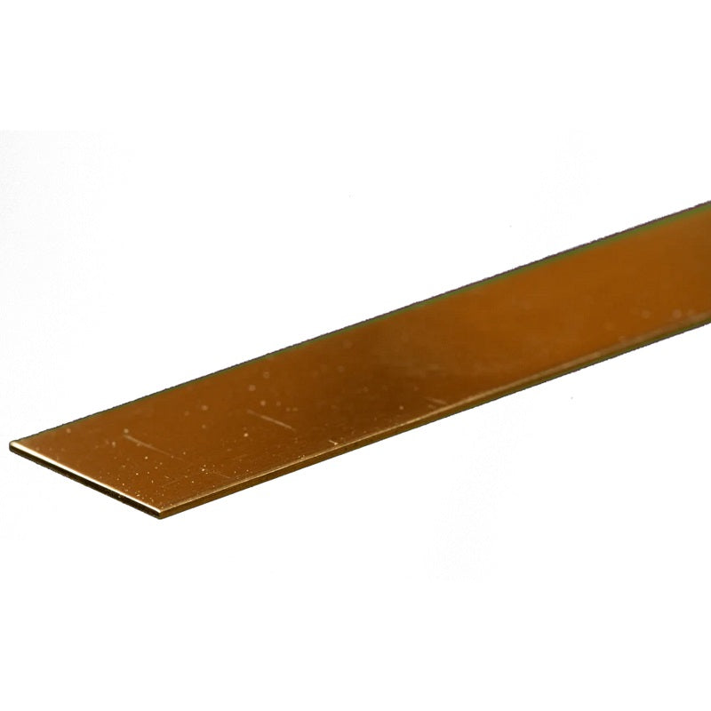 K&S Metals Brass Strip 0.025" Thick x 3/4" Wide x 12" — 260 Brass Mid-Width Flat Strip