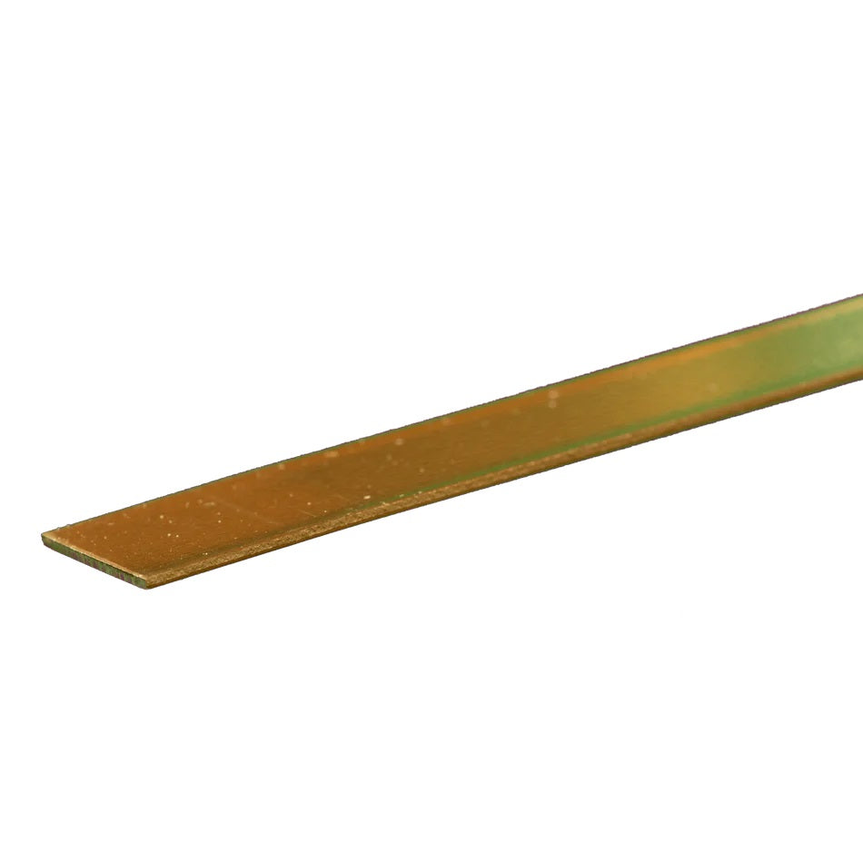 K&S Metals Brass Strip 0.032" Thick x 1/2" Wide x 12" — 260 Brass Strip for Hobby & Marine