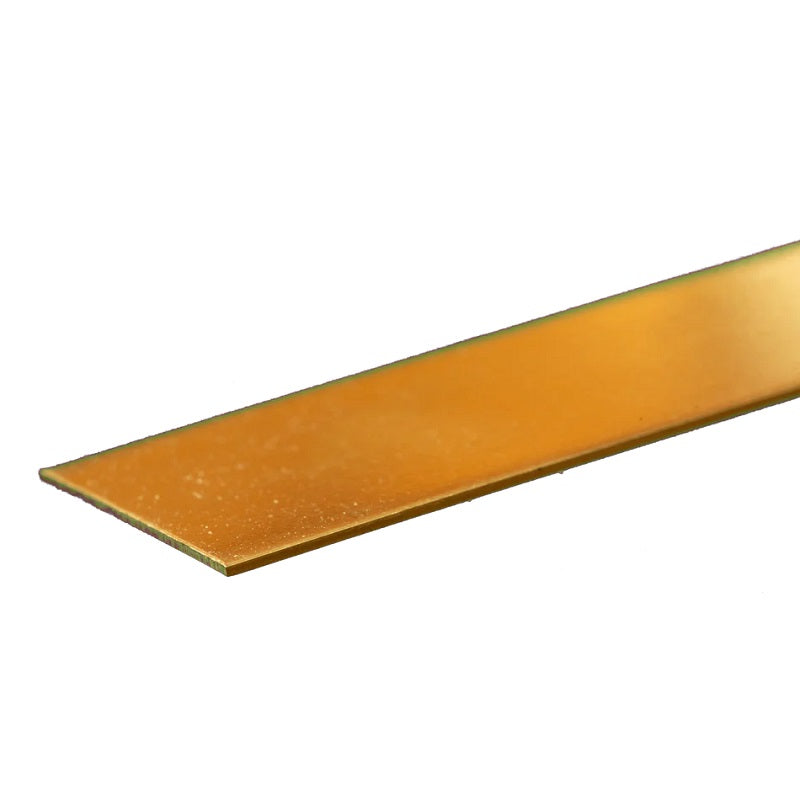 K&S Metals Brass Strip 0.032" Thick x 1" Wide x 12" — 260 Brass Flat Strip for Trim & Marine