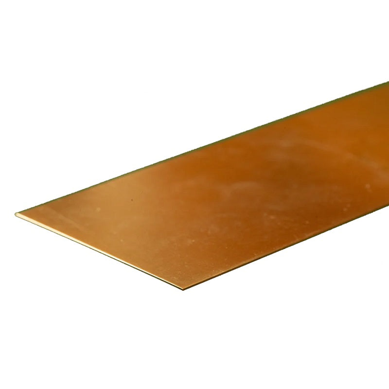 K&S Metals Brass Strip 0.032" Thick x 2" Wide x 12" — 260 Brass Wide Flat Strip for Inlays & Trim