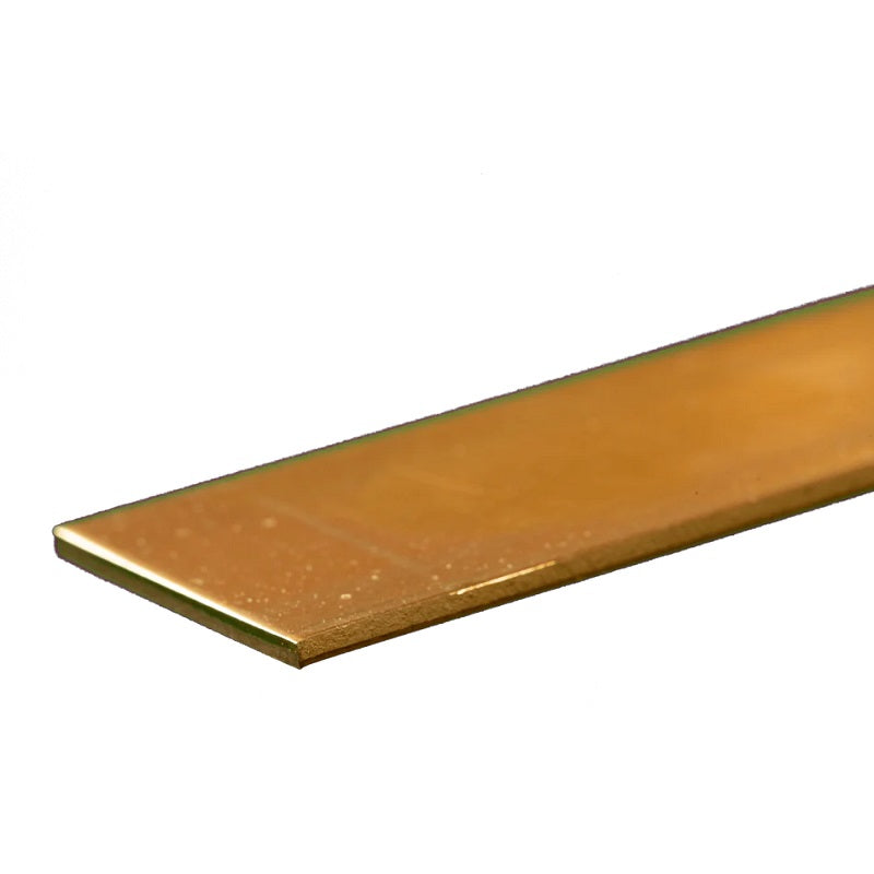 K&S Metals Brass Strip 0.064" Thick x 1" Wide x 12" — Heavy-Gauge 260 Brass Strip for Marine & DIY