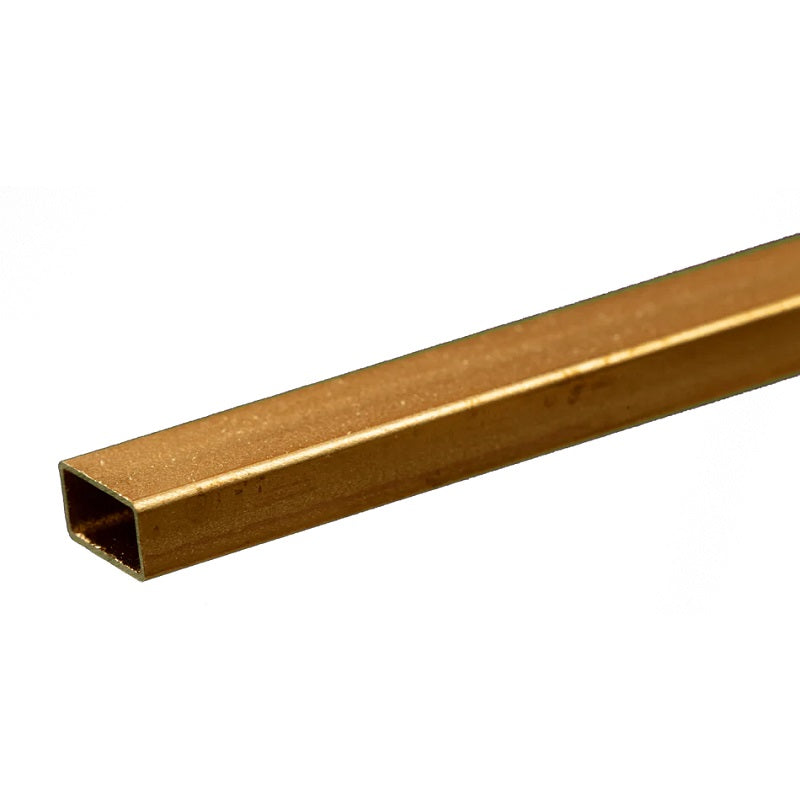 K&S Metals Rectangular Brass Tube 3/16" x 3/8" x 0.014" Wall x 12" — 260/272 Brass for Heat Exchangers