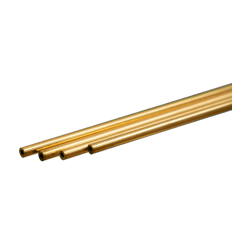 K & S Metals Round Brass Tube: 2mm OD 0.45mm Wall x 300mm Long 9820