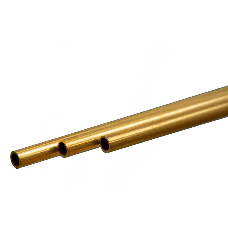 K & S Metals Round Brass Tube: 4mm OD x 0.45mm Wall x 300mm Long 9822