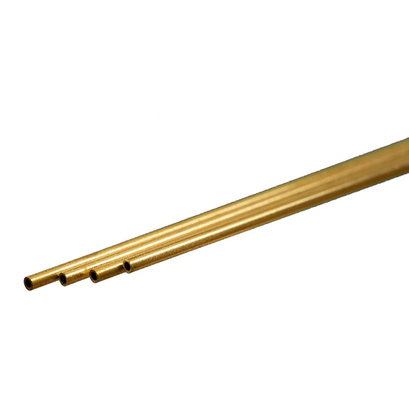 K & S Metals Round Brass Tube: 1.5mm OD x 0.225mm Wall x 300mm Long 9831