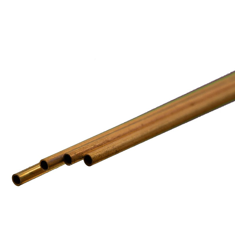 K & S Metals Round Brass Tube: 2.5mm OD x 0.225mm Wall x 300mm Long 9833