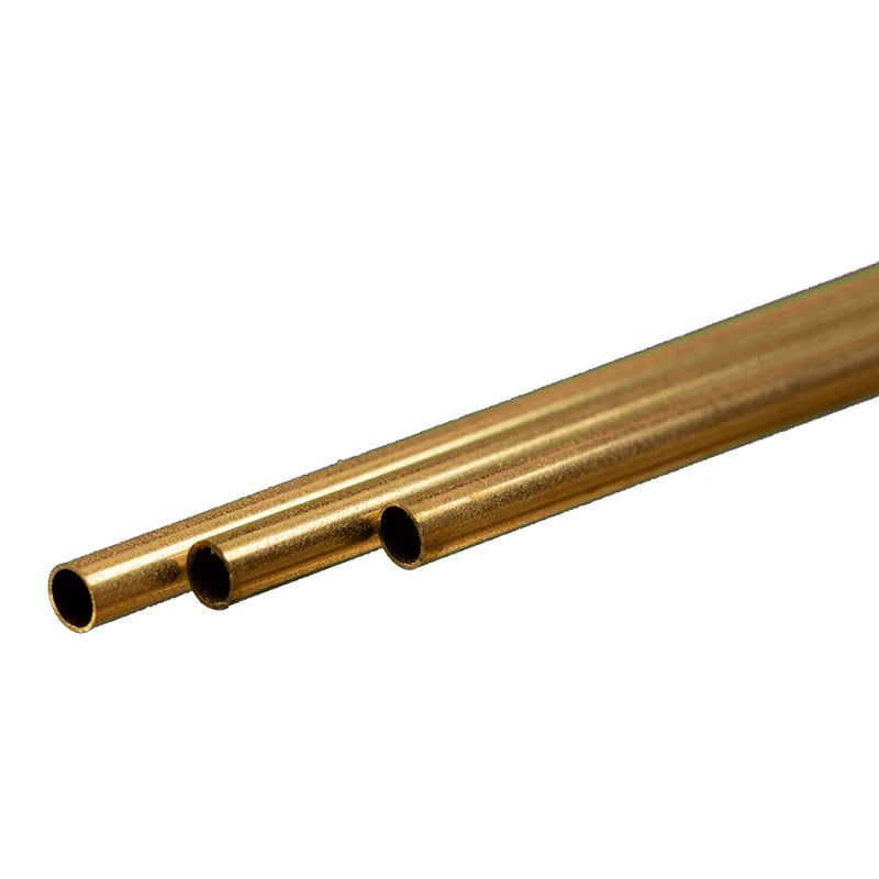 K & S Metals Round Brass Tube: 4mm OD x 0.225mm Wall x 300mm Long 9836