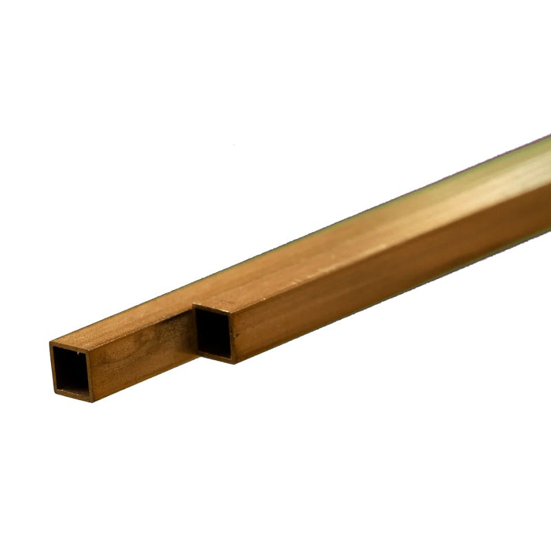 K & S Metals Square Brass Tube: 5mm OD x 0.45mm Wall x 300mm Long 9853