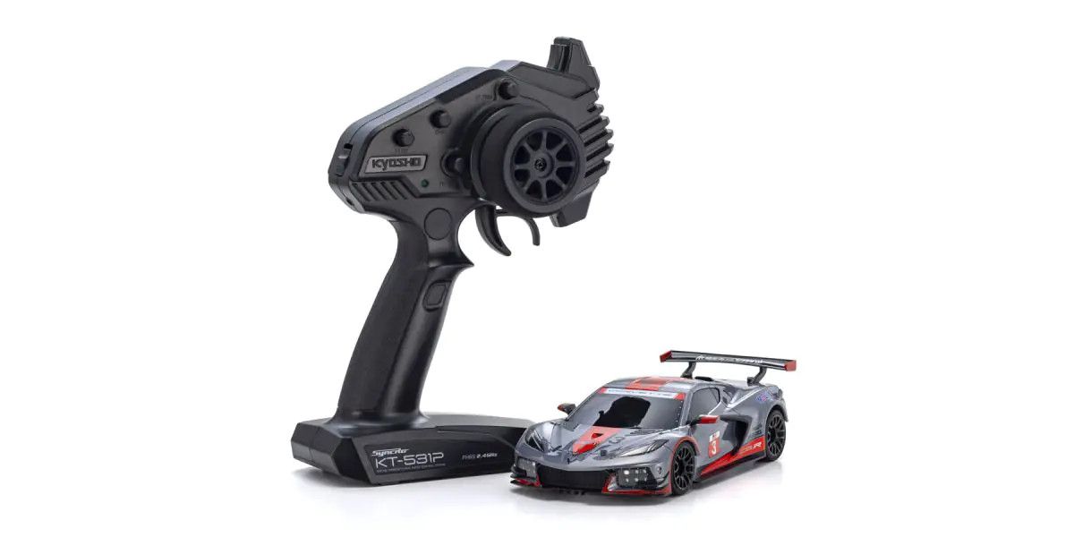 Mini-Z RWD MR-04 Chevrolet Corvette C8.R Gunmetal Red 1/27 Ready Set | Kyosho