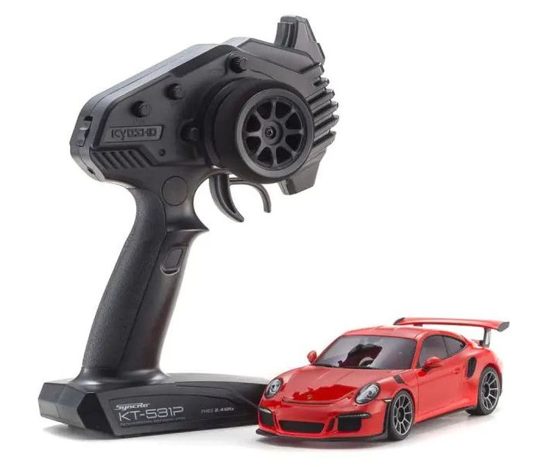 Mini-Z RWD Porsche 911 GT3 RS Lava Orange 1/28 MR-04 Ready Set | Kyosho