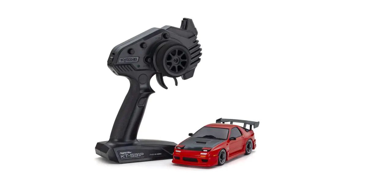 Mini-Z AWD Mazda Savanna RX-7 FC3S with Aero Kit CFRP Red MA-020 Ready Set 1/27 RTR | Kyosho
