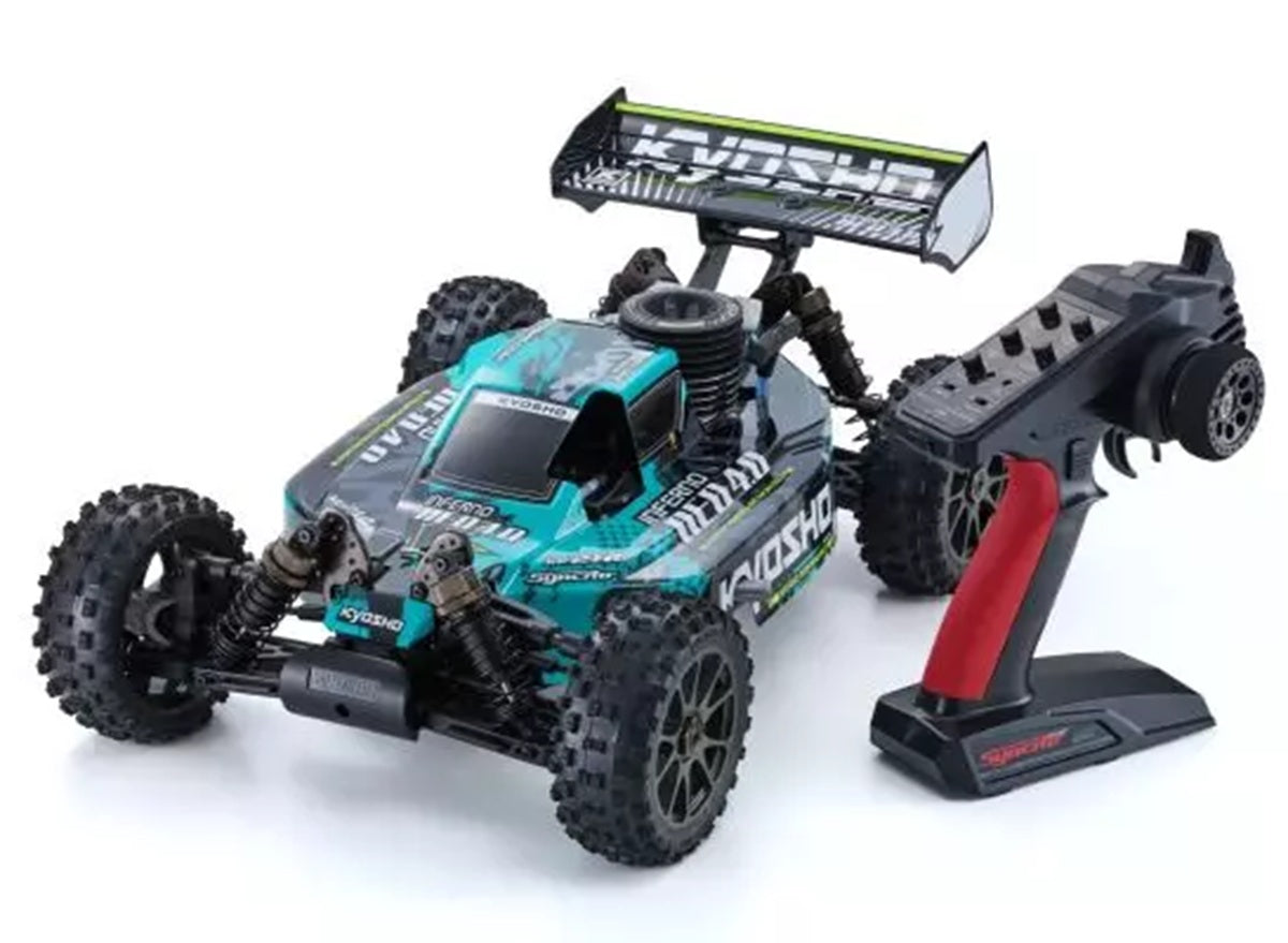 Kyosho Inferno NEO 4.0 Readyset 1/8 Nitro 4WD Buggy RTR with .21 Engine & 2.4GHz Radio – Teal/Black