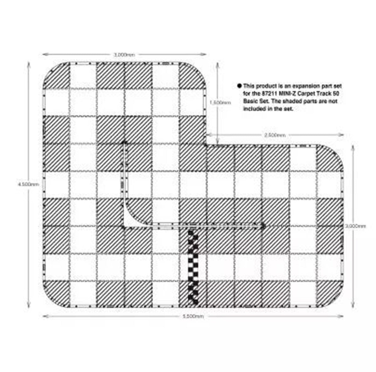 Kyosho Mini-Z Carpet Track 50 Expansion Set 44 Pieces