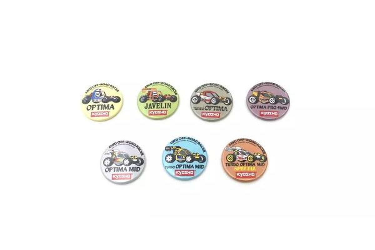 Vintage Buggy Badge 4WD Series 7-Type Assortment 44mm | Kyosho