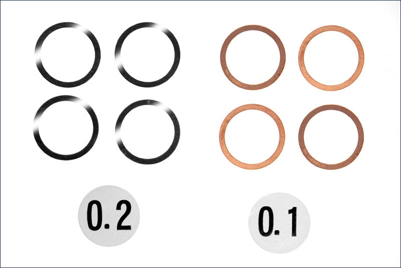 Precision Shim Set 12×15mm (0.1/0.2mm) 4-Pack for RC Drivetrain | Kyosho