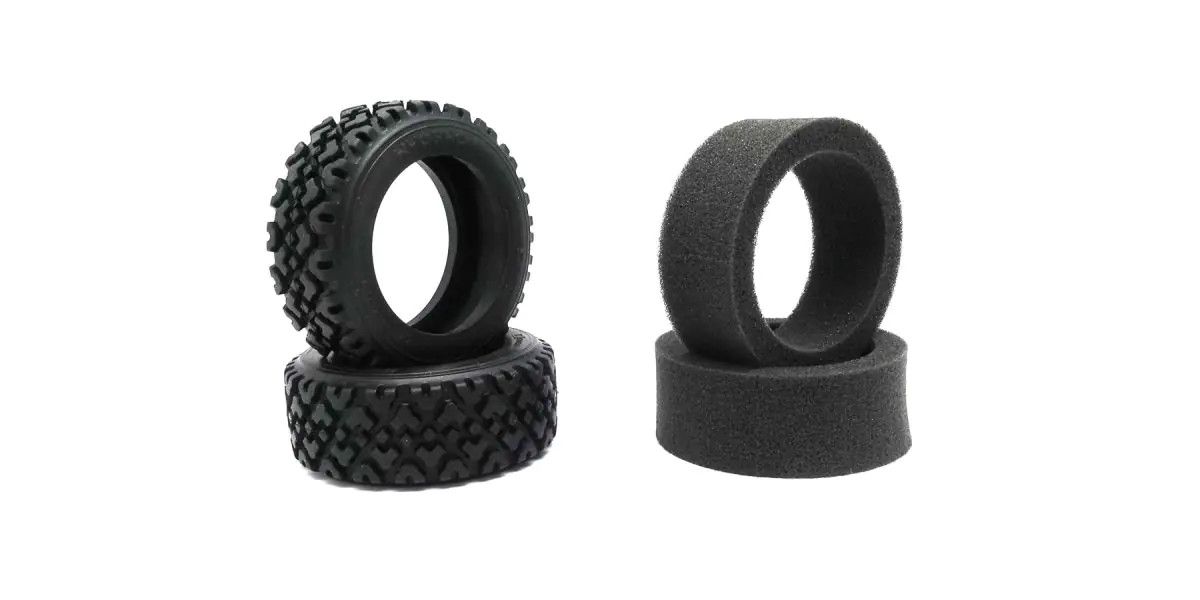 Vintage Rally Tire Medium Compound 2-Pack for Fazer FZ02-R 1/10 Rally | Kyosho