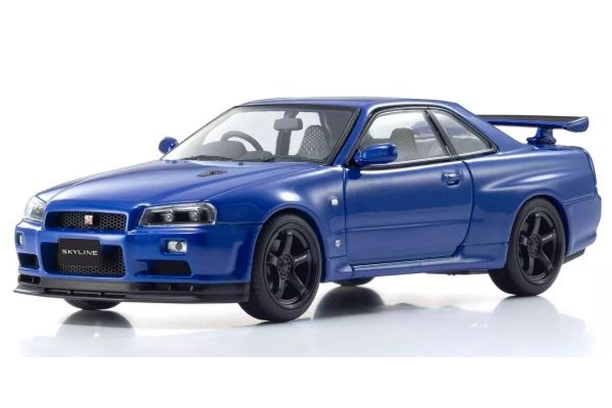 Kyosho 1/43 Nissan Skyline GT-R R34 V-Spec II Blue Diecast Model