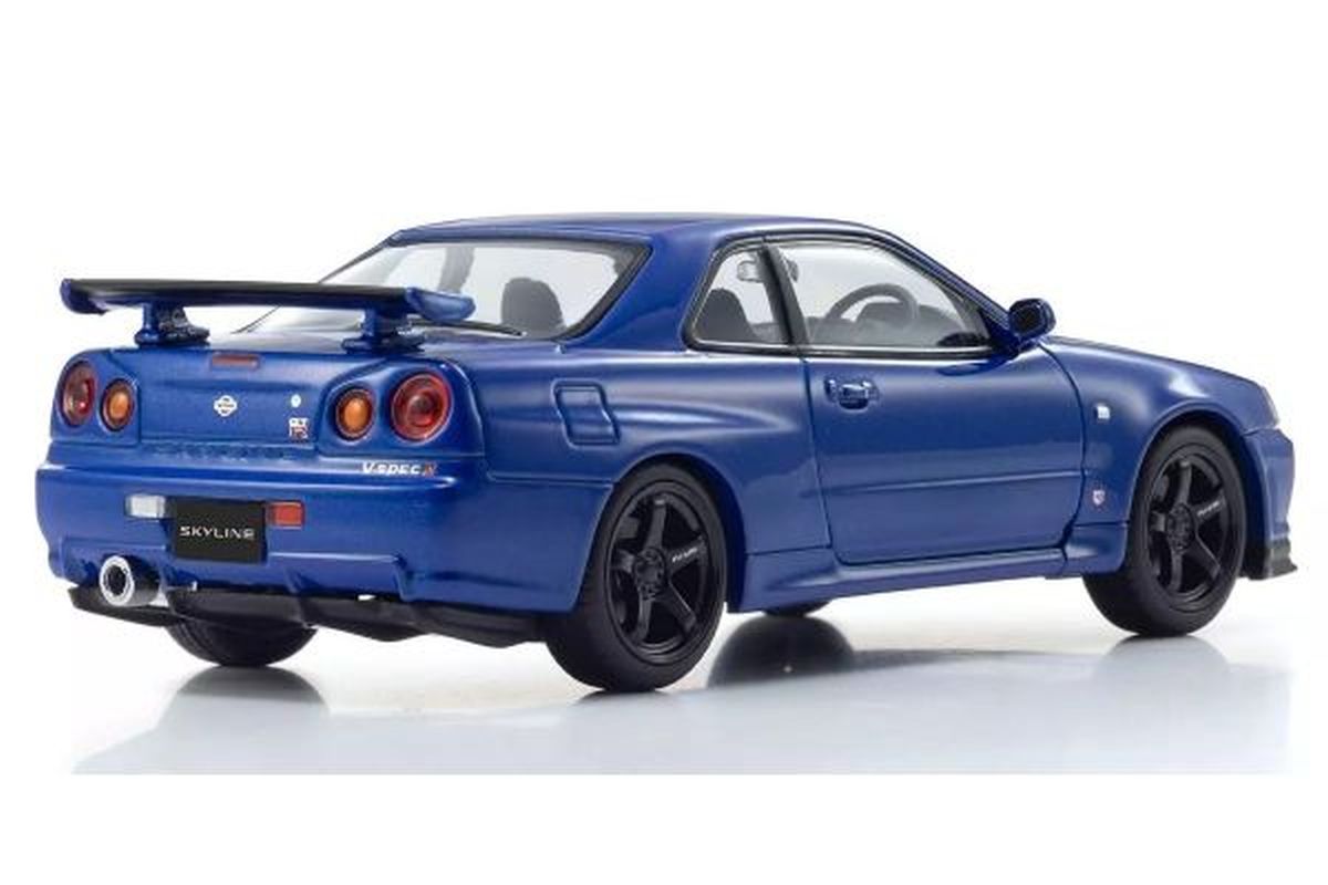 Kyosho 1/43 Nissan Skyline GT-R R34 V-Spec II Blue Diecast Model