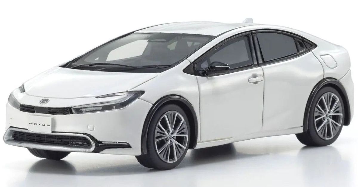 Kyosho 1/43 Toyota Prius (5th Gen 2023) White Resin Model