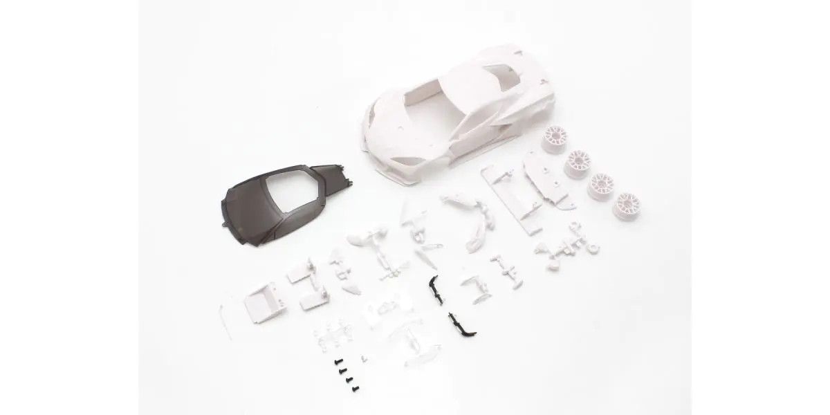 Mini-Z Corvette C8.R White Body Set with Rim for RWD 1/27 Non-Decorated | Kyosho