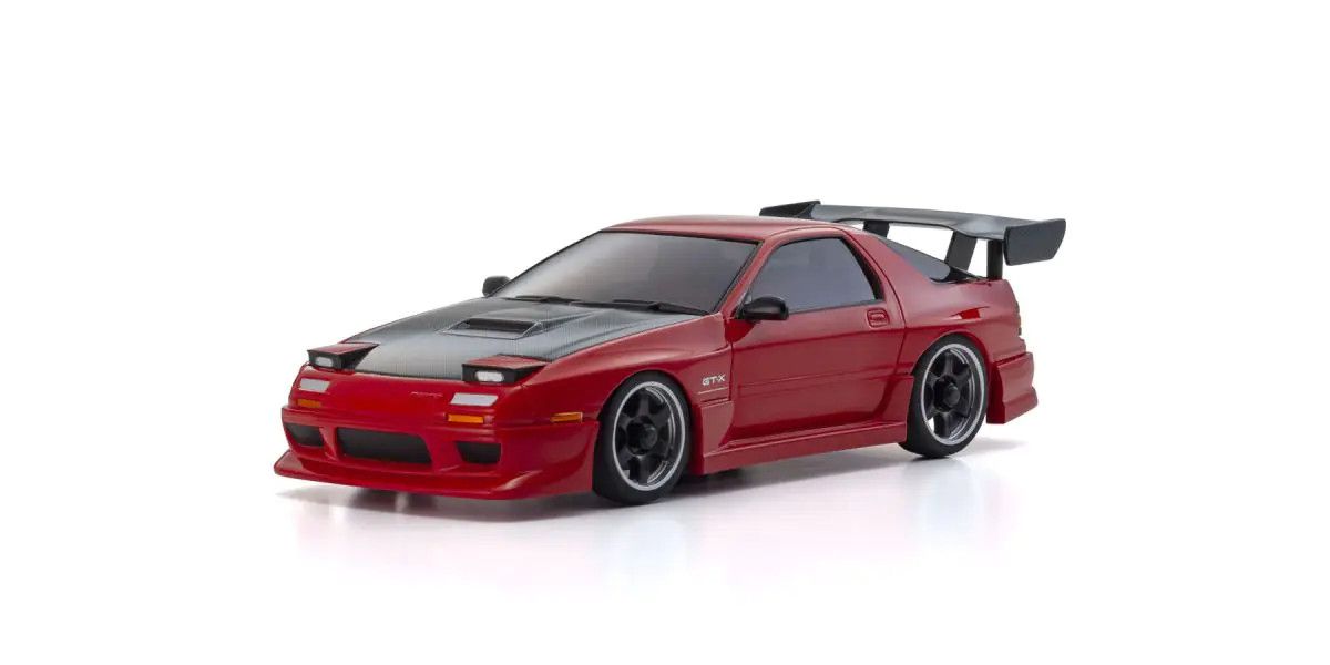 Mini-Z ASC Mazda RX-7 FC3S with Aero Kit CFRP Hood Red Pre-Painted Body for MA-020-N AWD | Kyosho