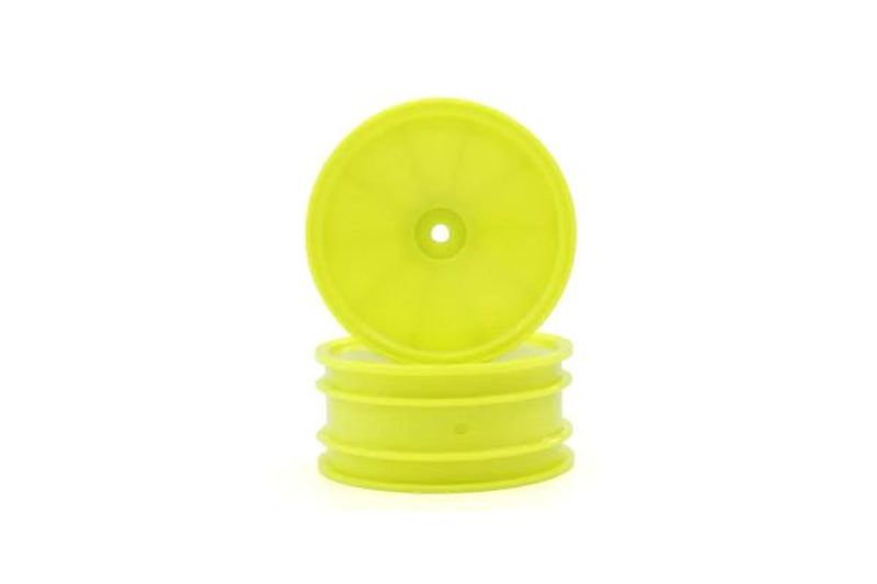 2.2" Yellow Front Dish Wheel 2-Pack for Optima 4WD Vintage Buggy | Kyosho