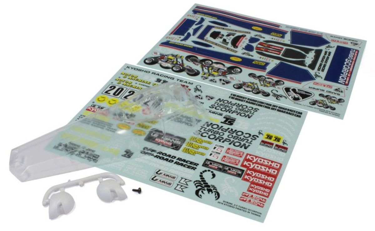 Clear Polycarbonate Body Set for Turbo Scorpion 1/10 2WD Buggy | Kyosho
