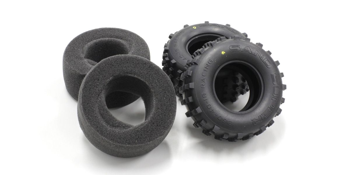 Rear Tire Medium Compound 2-Pack with Foam Insert for Scorpion 2014 | Kyosho