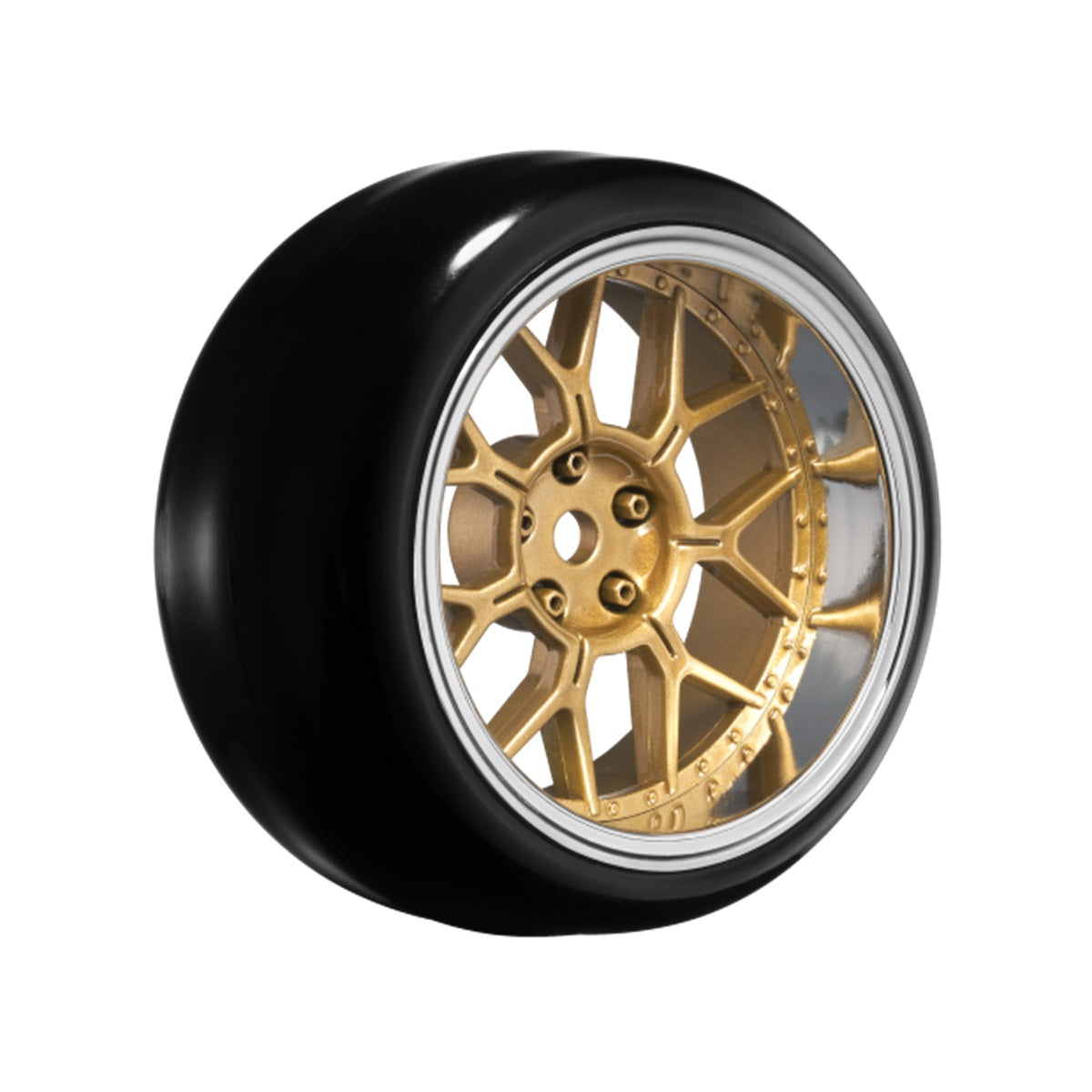 Louise RC 14-Spoke Bronze 1/10 Drift Wheel and Tire Set Pre-Mounted