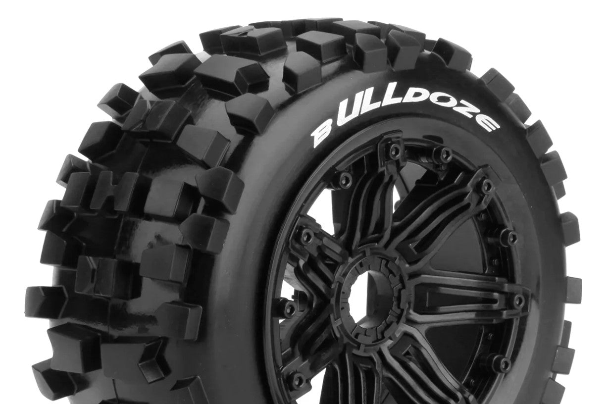 Louise R/C B-Ulldoze 1/5 Off-Road Buggy Tires, 24mm Hex, Mounted on Black Rims LT3244B