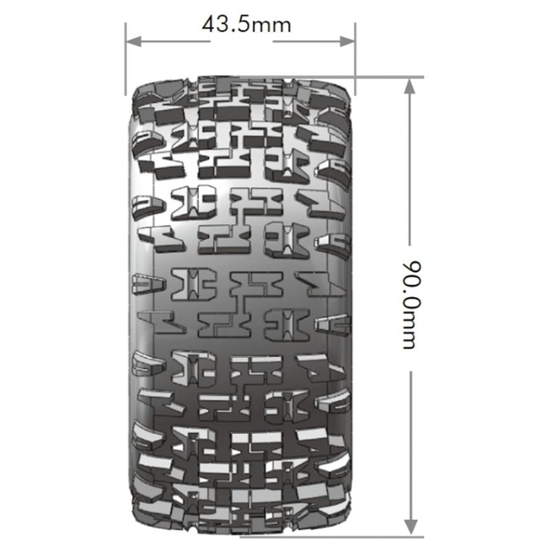 Louise R/C E-Pioneer 1/10 4WD Rear Buggy Tire, Soft, Mounted on White LT3278SWKR