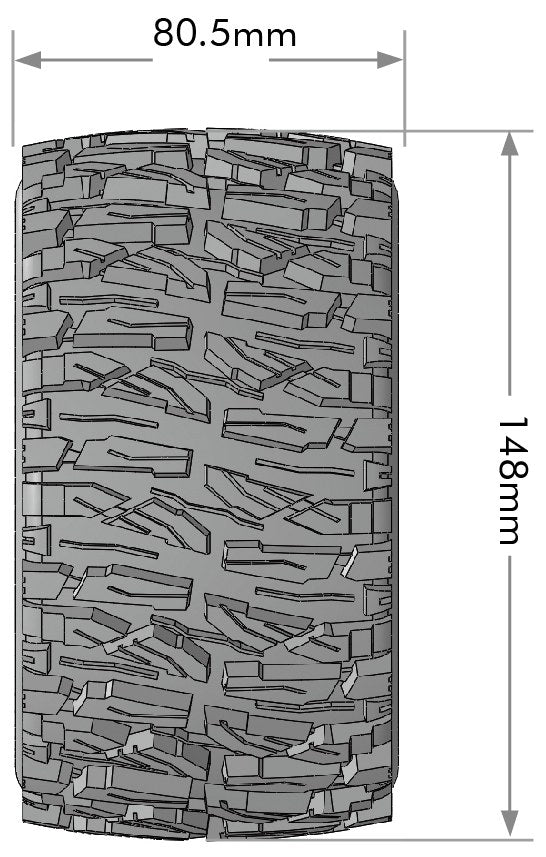 Louise R/C MT-Mallet Speed 1/8 Monster Truck Belted Tires Mounted Low Profile 17mm Hex 0" & 1/2" Offset (2) LT3355SB