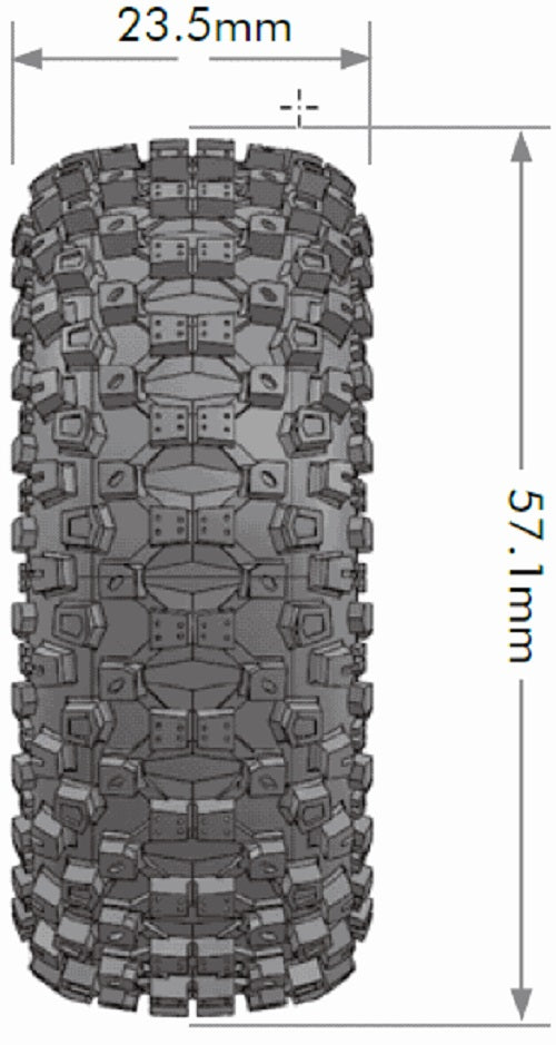 Louise R/C CR-Uphill 1/18, 1/24 1.0" Crawler Tires, 7mm Hex, Super (2) LT3369VB