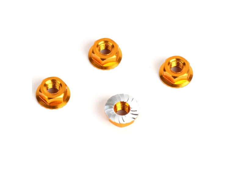 Louise R/C M4 Flange Serrated Lock Nut (4pcs), Fits LDX Drift, LRX NBA353