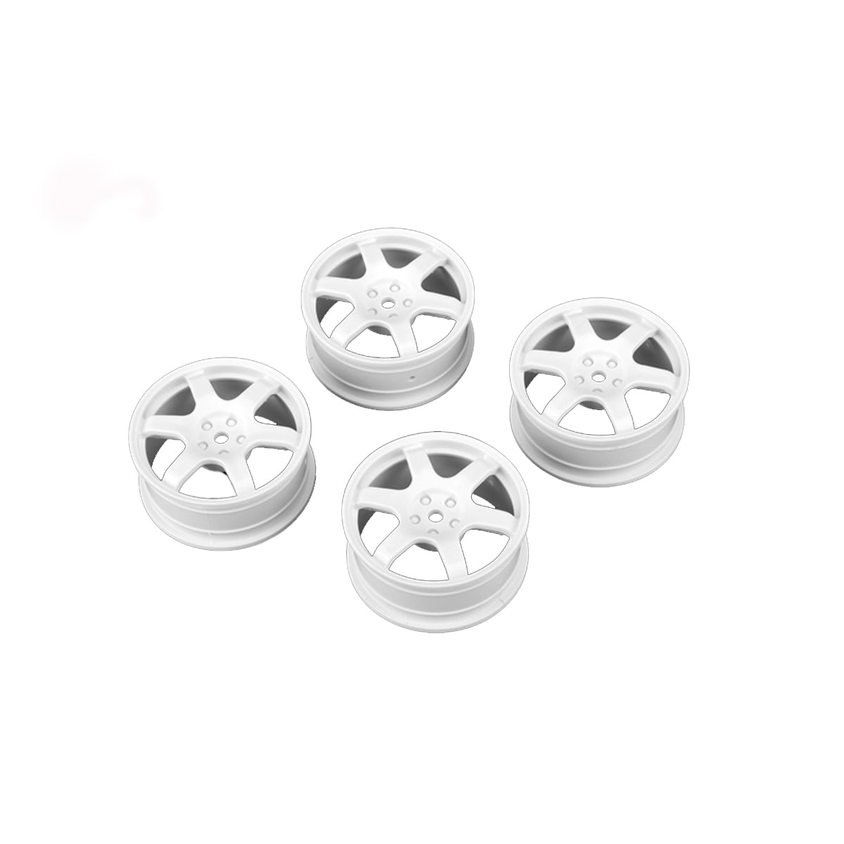 Louise R/C 6 Spoke Wheel - White/24mm (ET -0mm), Fits T410 Drift & Rally NHA452