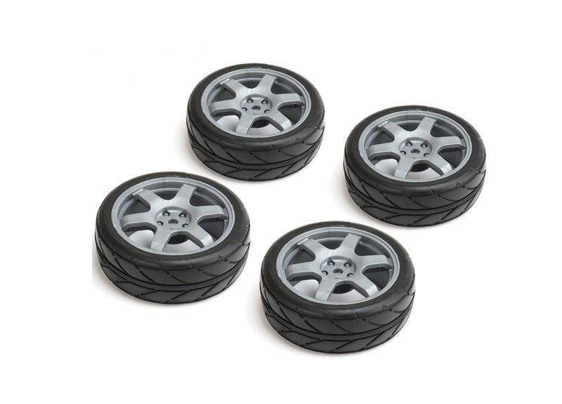 Louise R/C 1/10 Road Tires 6 Spoke Wheel, Gray / ET-0mm (4pcs) NHA488