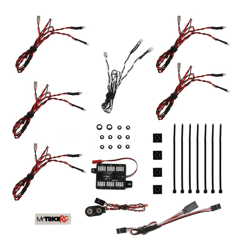 MyTrickRC Fire Truck Body Light Kit – Complete Scale Emergency Lighting Kit with UF-7R Controller