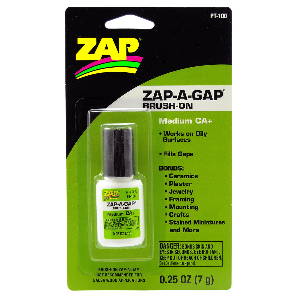 ZAP Glue Brush-On Zap-A-Gap Med CA Glue 1/4oz PT-100