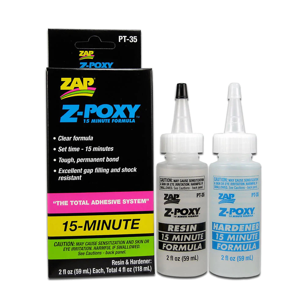 ZAP Glue Z-Poxy 15 Minute Epoxy 4 oz. Set PT-35