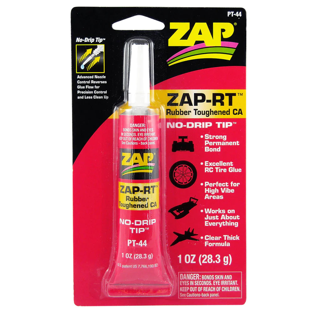 ZAP Glue Zap-RT Rubber Toughened CA 1oz Tube PT-44