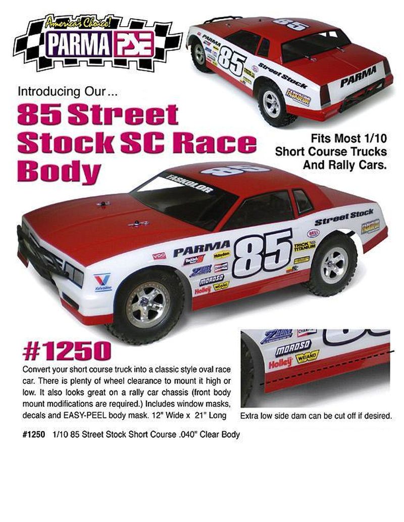 Parma 1/10 Parma '85 Street Stock Short Course Oval Clear Body RC Body