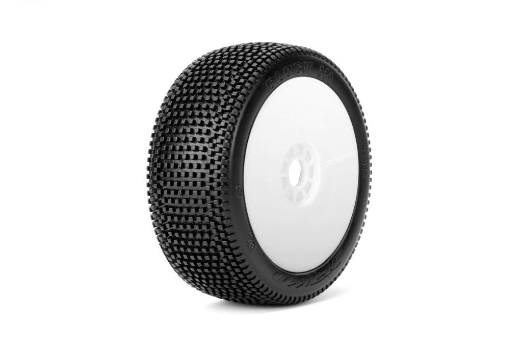 Power Hobby Block In 1/8 Buggy Pre-Mounted Tires 2-Pack with White Wheels