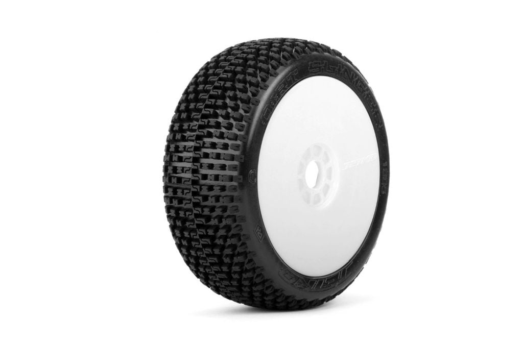 Power Hobby Dirt Slinger 1/8 Buggy Pre-Mounted Tires 2-Pack with White Wheels