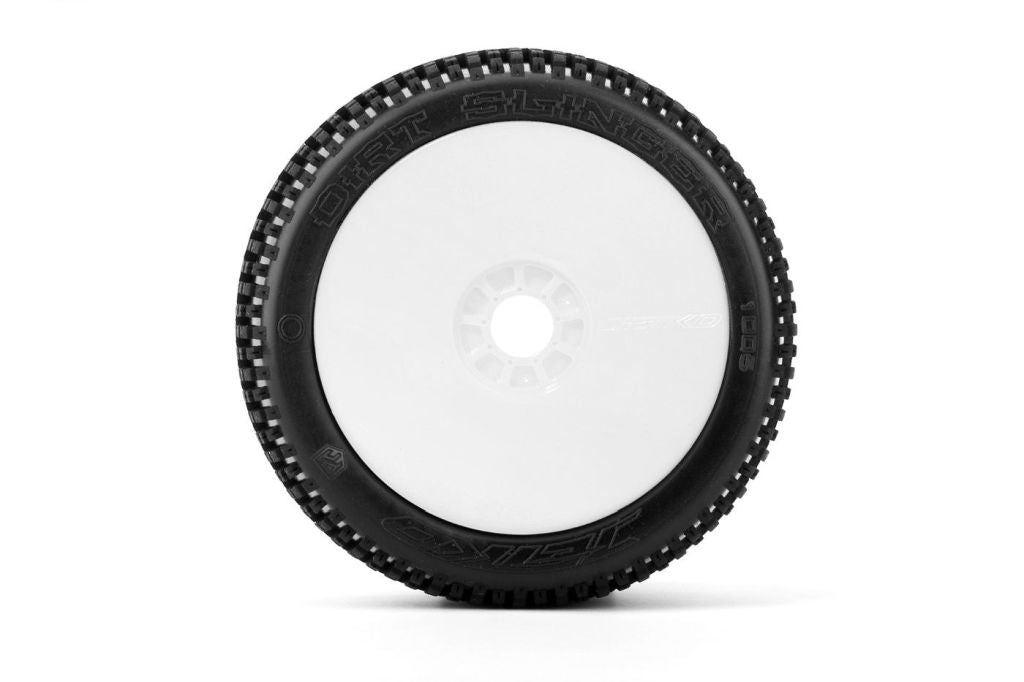 Power Hobby Dirt Slinger 1/8 Buggy Pre-Mounted Tires 2-Pack with White Wheels