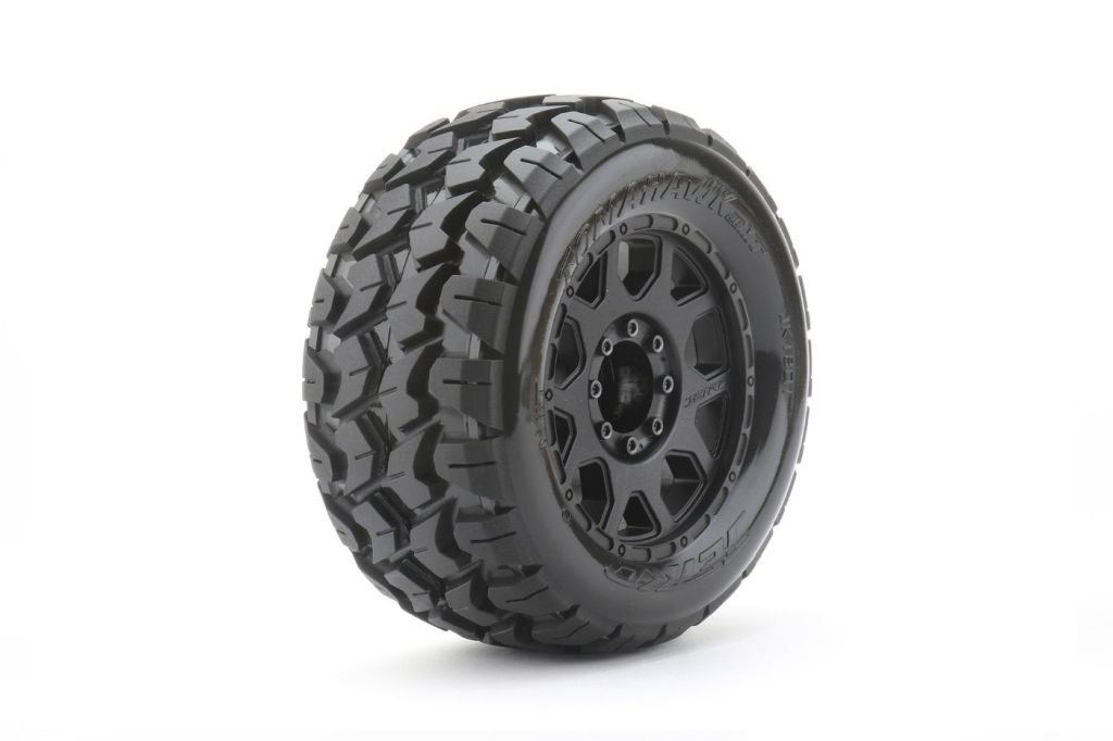 Power Hobby 1/8 MT 3.8 Inch Tomahawk Belted Pre-Mounted Tires 2-Pack with Removable Hex