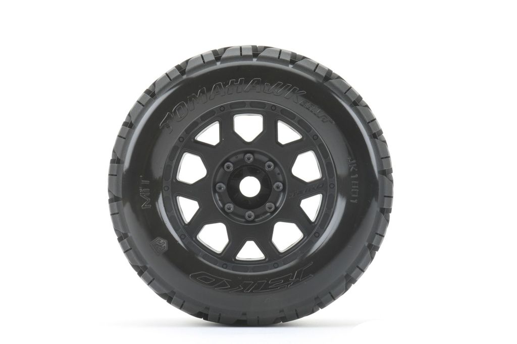 Power Hobby 1/8 MT 3.8 Inch Tomahawk Belted Pre-Mounted Tires 2-Pack with Removable Hex
