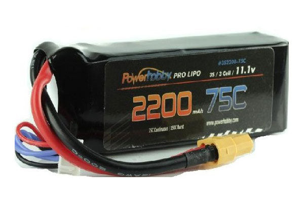 Power Hobby 3S 11.1V 2200mAh 75C LiPo Battery Pack with XT60 Connector